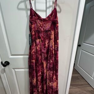 Lulu's Vibrant Floral Maxi Dress in Red and Purple